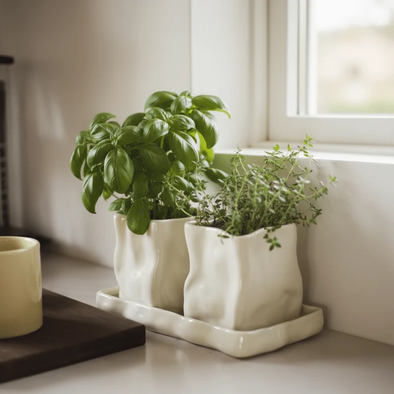 DBKD Herb pottesett 3 deler creme