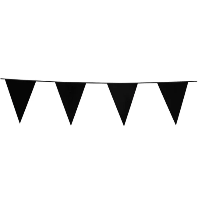 Bunting PE 10m. black - size flags: 20x30cm