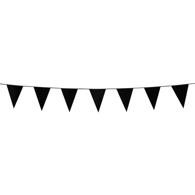 Bunting PE 3m. black - size flags:10x15cm