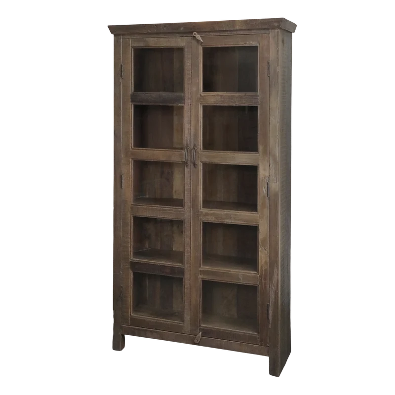 Chic Antique Återvunnet trä Vitrinskåp H185/L100/B40 cm natur