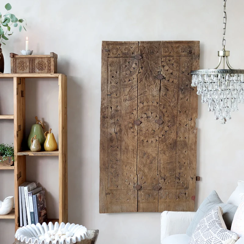 Chic Antique Återvunnet trä Dekorationsdörr 143x80x7 cm