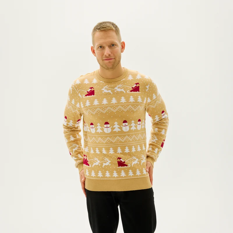 Den Stiliga Jultröja Beige - Herr.