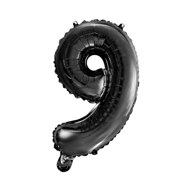 Foilballoon No. 9, 16" - black