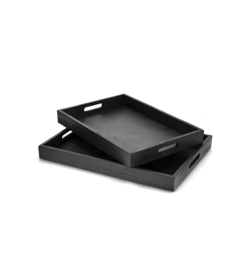 Dekorativt Fat Bricka 2-pack 50 cm Svart