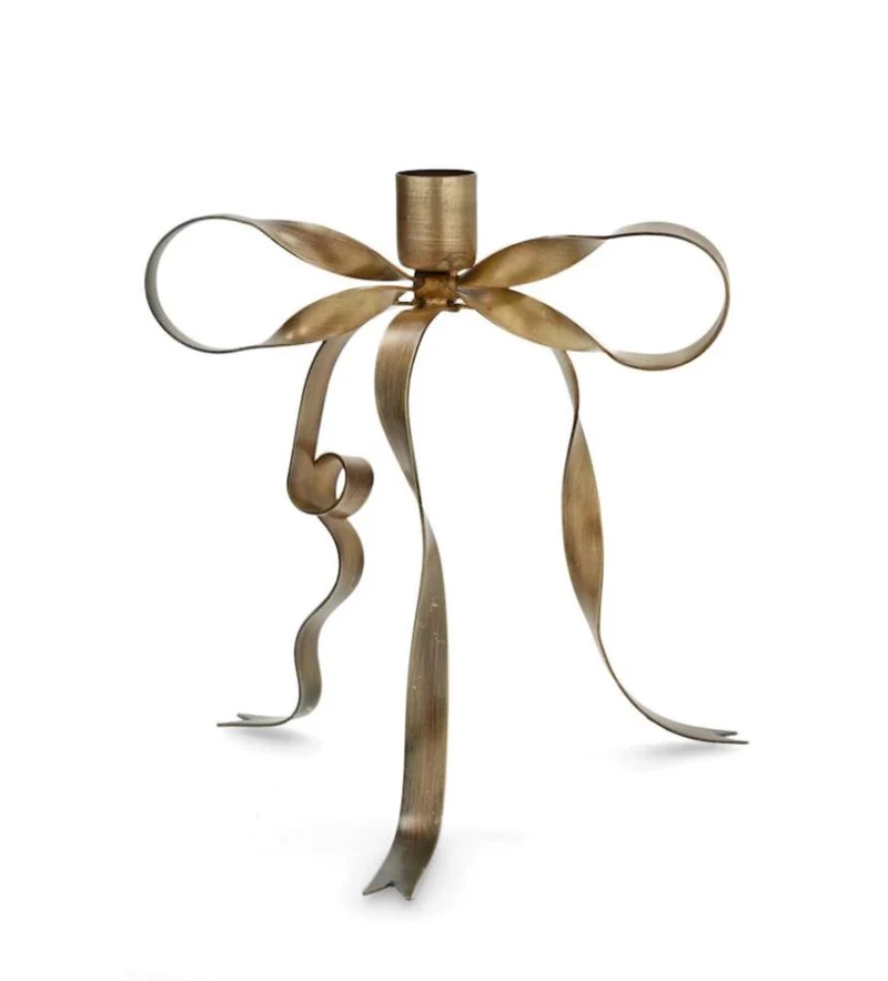 Ljusstake 2-pack Rosett Stående 18 cm Mässing