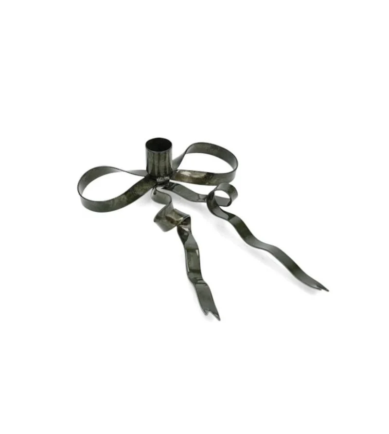 Ljusstake 2-pack Rosett Liggande 20 cm Mörkgrön