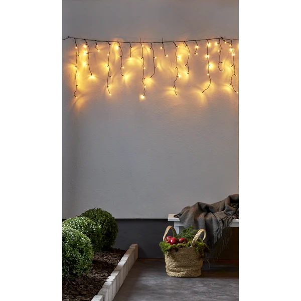 Juldekoration Utomhus Istappsslinga Golden Warm White 590 cm