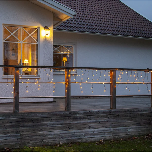 Juldekoration Utomhus Istappsslinga Golden Warm White 1190 cm