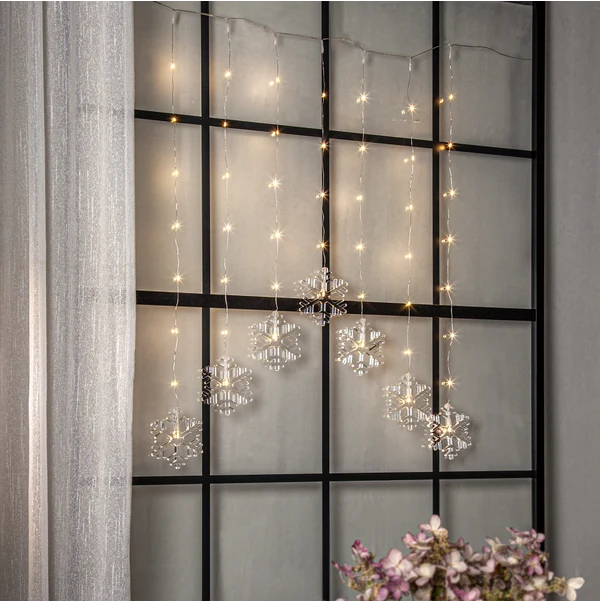 Belysning Jul Ljusgardin Snowflake 60x85 cm