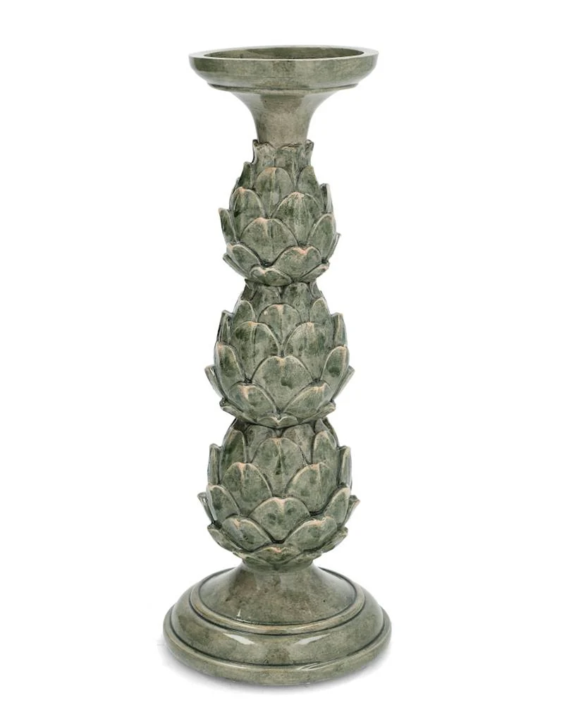 Ljusstake Blockljus Kronärtskocka 33 cm Grön