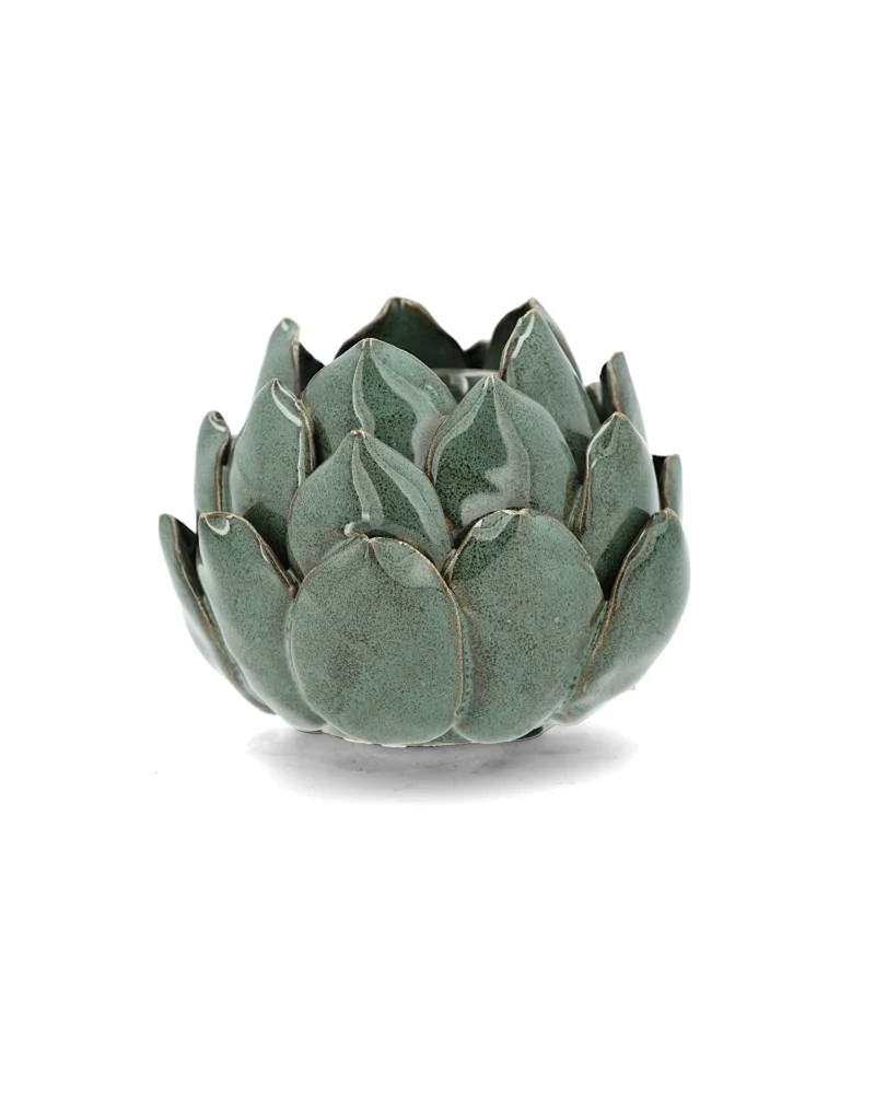 Ljusstake/lykta 2-pack Kronärtskocka Glaze Ø11x8 cm Grön