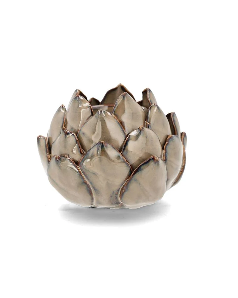 Ljusstake/lykta 2-pack Kronärtskocka Glaze Ø11x8 cm Beige