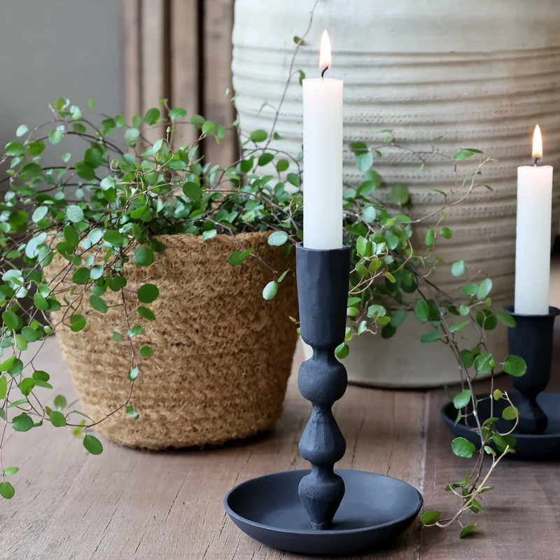 Ljusstake 2-pack Järn antik svart H14,5/Ø9,5 cm