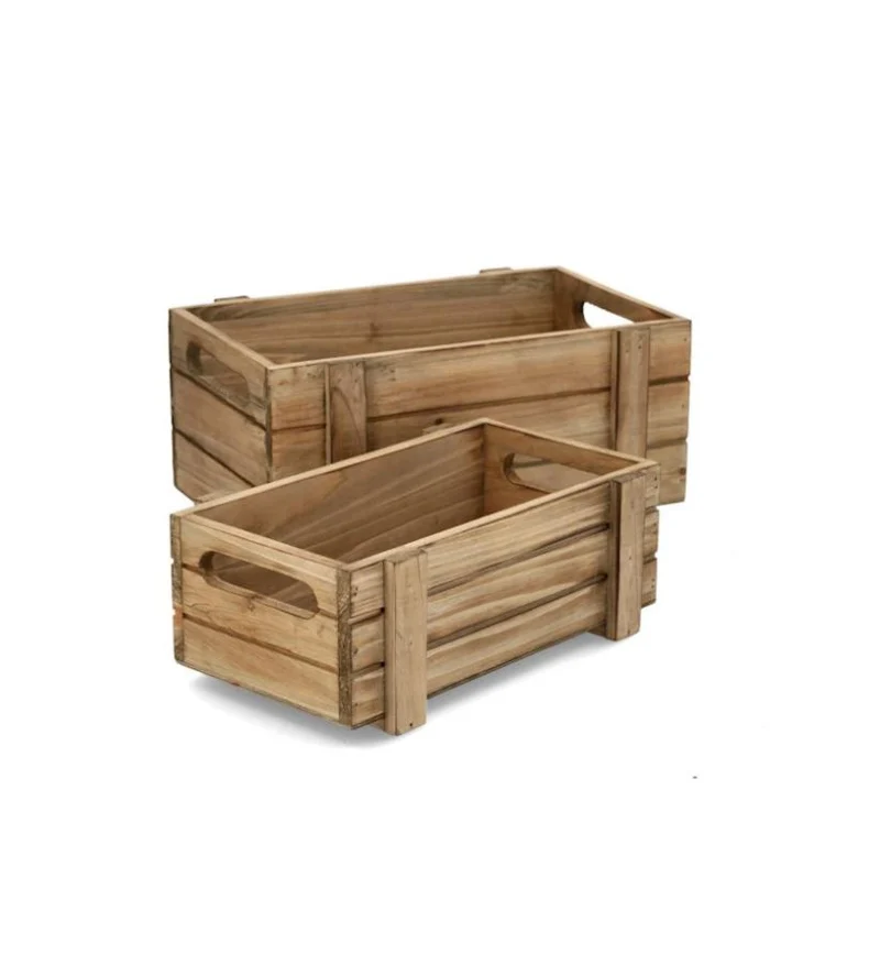 Dekorativ låda 2-pack Trälåda 32/28 cm