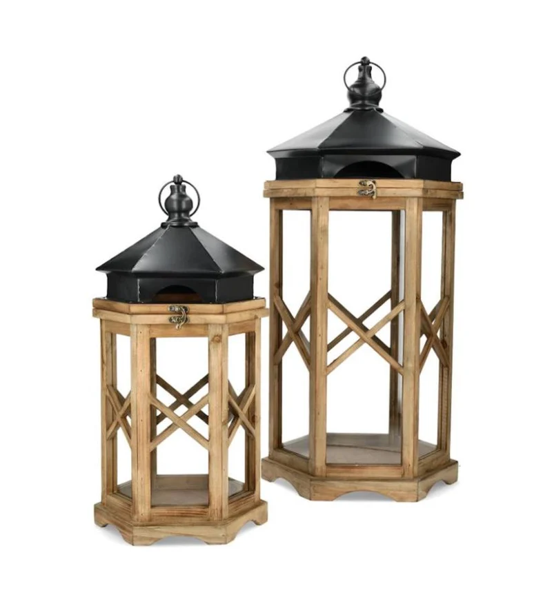 Ljuslytka Tuva 2-pack brun/svart 70 cm