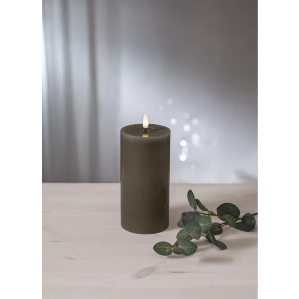 Stearinlys LED Blokklys Flamme Flow Muldvarp 17,5 cm
