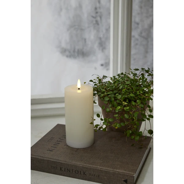 Batteridrivet LED Blockljus Flamme Flow Vit 17,5 cm