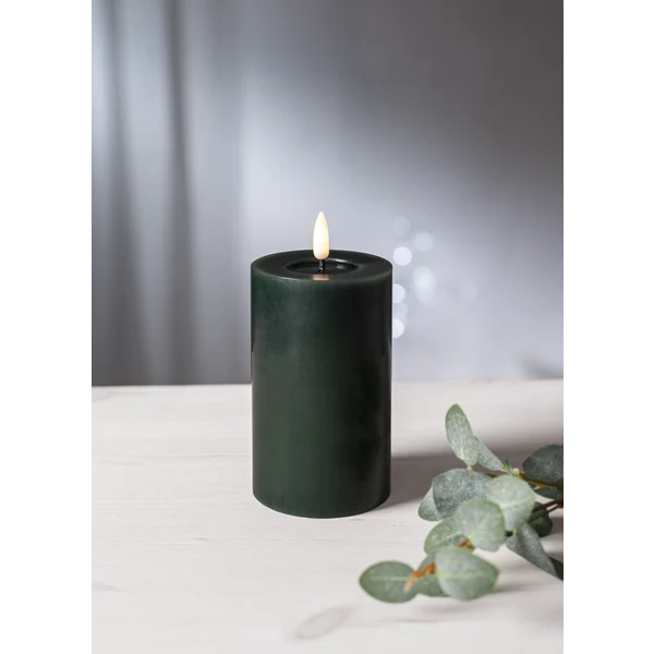 Batteridrivet LED Blockljus Flamme Flow Grön 15 cm