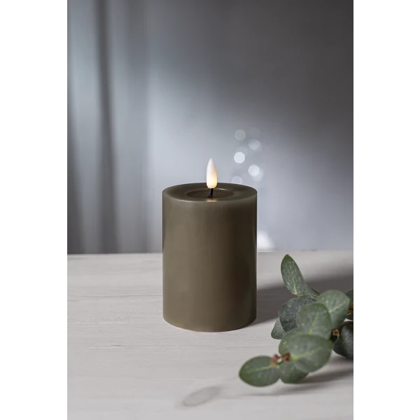 Stearinlys LED Blokklys Flamme Flow Muldvarp 12,5 cm