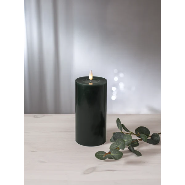 Batteridrivet LED Blockljus Flamme Flow Grön 17,5 cm