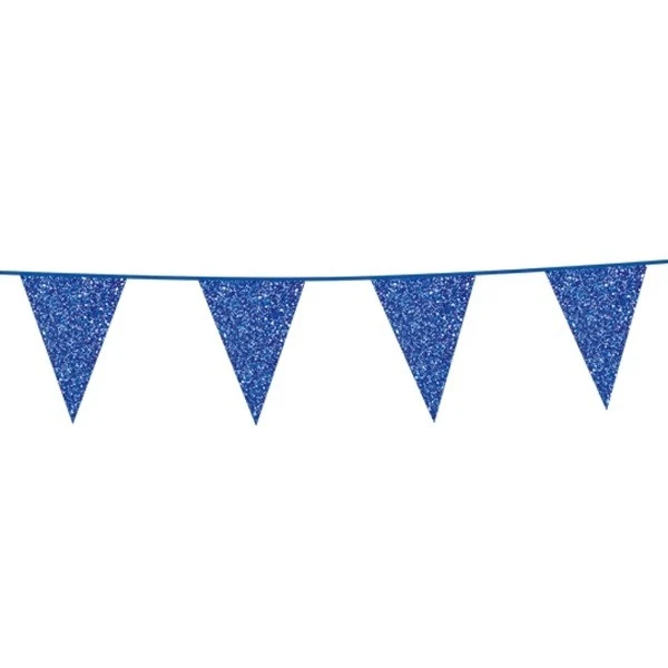 Flaggirlang Blå Glitter 6m