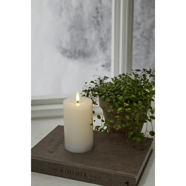 Batteridrivet LED Blockljus Flamme Flow Vit 15 cm