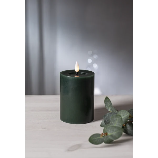 Batteridrivet LED Blockljus Flamme Flow Grön 12,5 cm