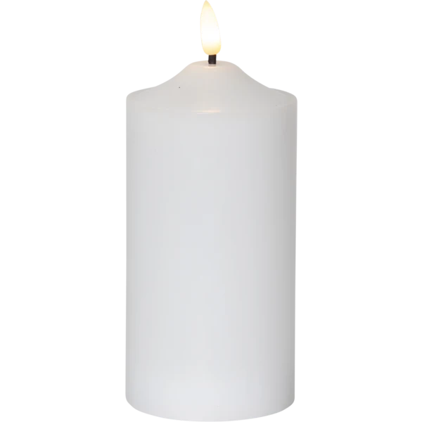 Batteridrivet LED Blockljus Flamme Top Vit 17 cm