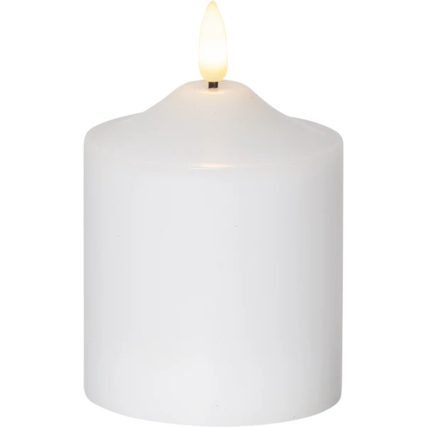 Batteridrivet LED Blockljus Flamme Top Vit 12 cm