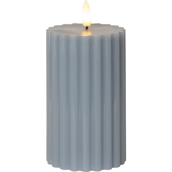 Batteridrivet LED Blockljus Flamme Stripe Blå 15 cm
