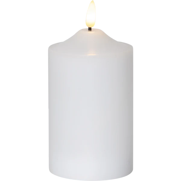 Batteridrivet LED Blockljus Flamme Top Vit 15 cm