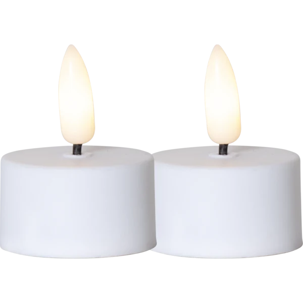 Batteridrivet LED Värmeljus 2-pack Flamme 3,8x5 cm