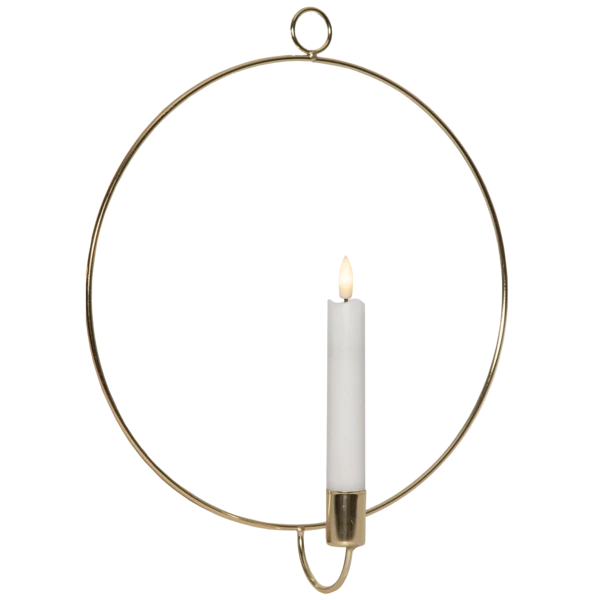 Ljusstake Vägg Ring ink. LED ljus Mässing