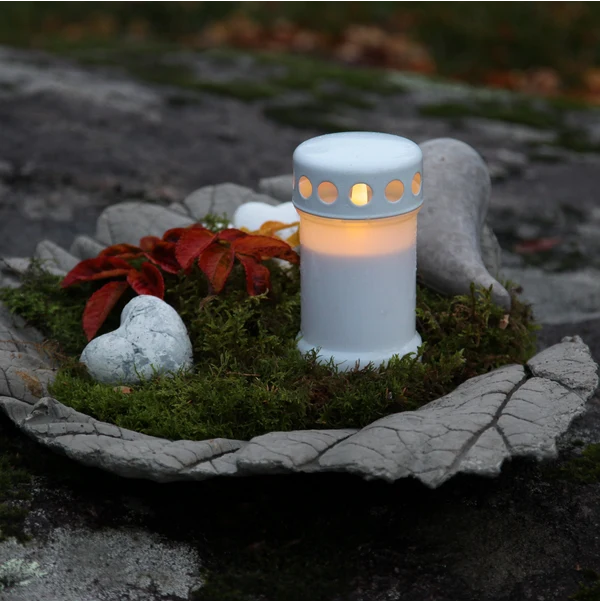 Gravdekoration LED Gravljus Serene Vit 13,5 cm