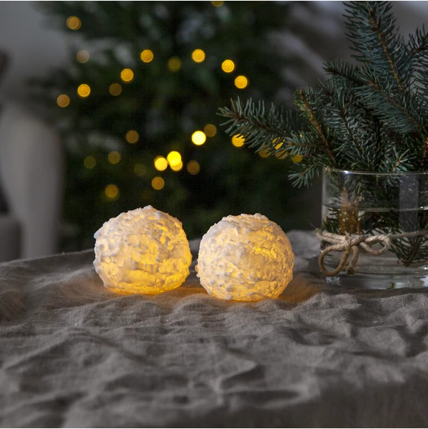 Belysning Jul LED Blockljus 2-pack Snowball