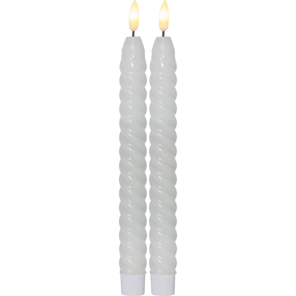 Stearinlys LED Antikklys 2-pack Swirl 25 cm