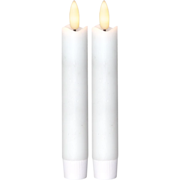 Batteridrivet LED Antikljus 2-pack Flamme Rustic 15 cm Vit