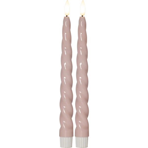 Stearinlys LED Antikklys 2-pack Flamme Shine Rosa