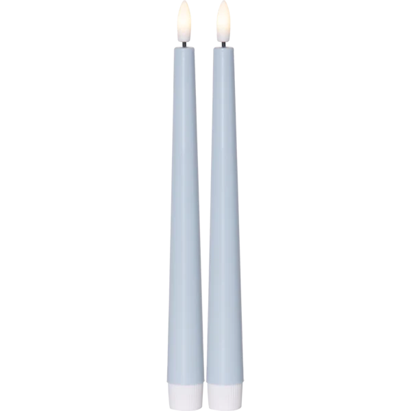 Stearinlys LED Antikklys 2-pack Flamme Candy Blå
