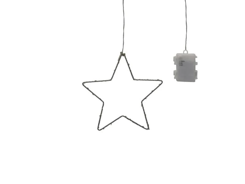 Belysning jul Battridriven Stjärna Ø22 cm silver REA