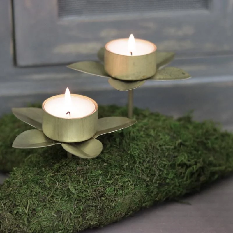 Ljusstake Ljushållare Värmeljus till flaska - mässing 4-pack REA