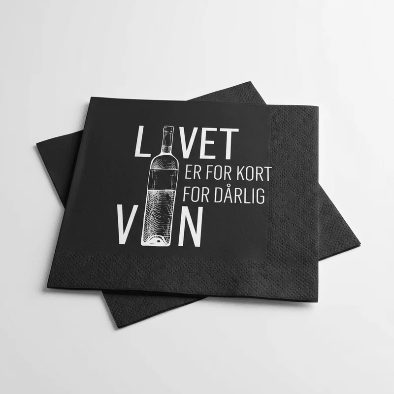 20-pack servetter "Livet är för kort för dåligt vin"