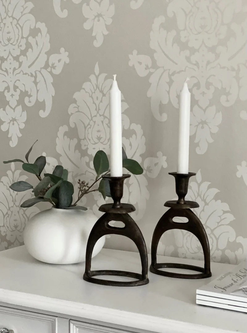 Ljusstake Stigbygel Bränd Mässing 2-pack 14x9x20cm