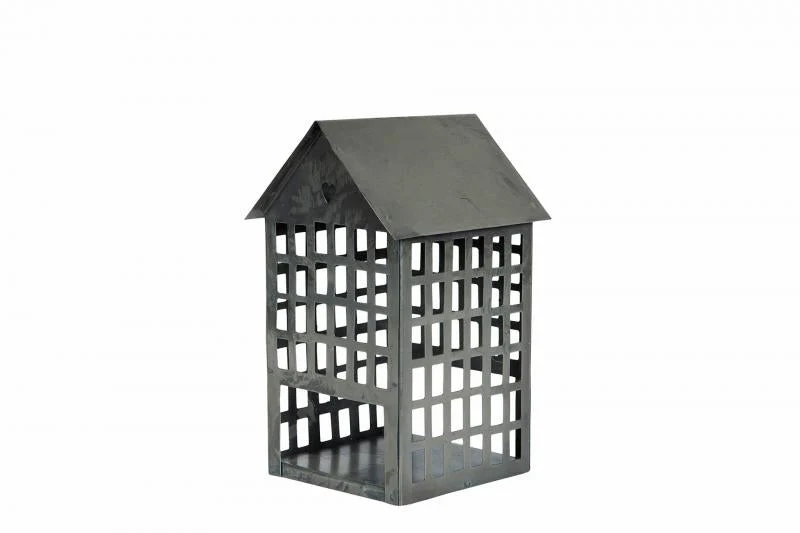 Ljusstake Ljushus Metall Old Grey 10x11x17.5cm REA