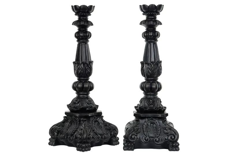 Ljusstake Enya Svart Brun Poly 17x47cm 1 st HH