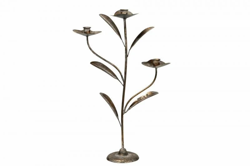 Ljusstake Gren Guldbrun 32x12x53cm REA