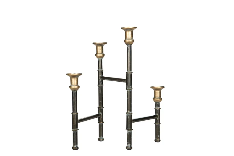 Ljusstake 57 cm Svart Mässing REA