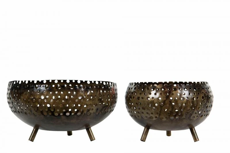 Ljuslykta Twinkle Fot Antik Brun Ø20x11cm 2-pack REA