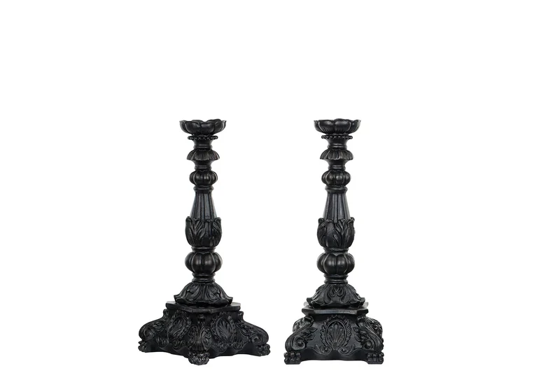Ljusstake Enya Svart Brun Poly 13x31cm 1 st HH