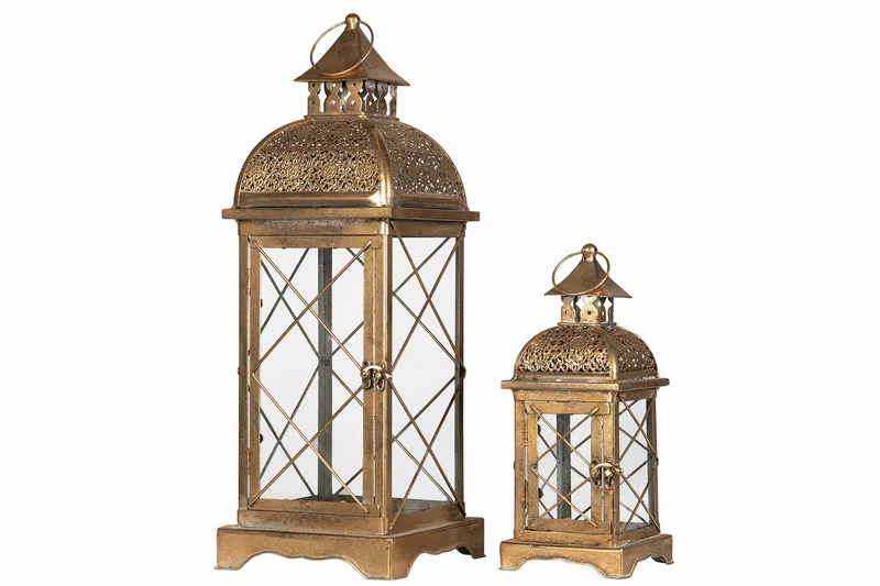 Ljuslykta Salo Guld Metall 18,5x52cm 2-pack HH
